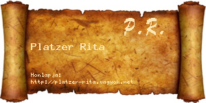 Platzer Rita névjegykártya